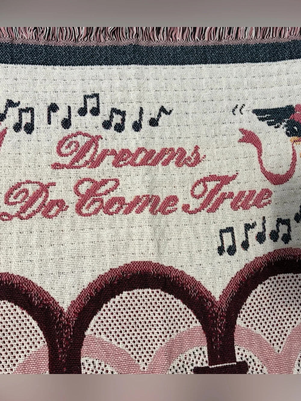 Vtg Disney Cinderella Woven Tapestry Blanket Throw Dreams Do Come True 90s Y2K